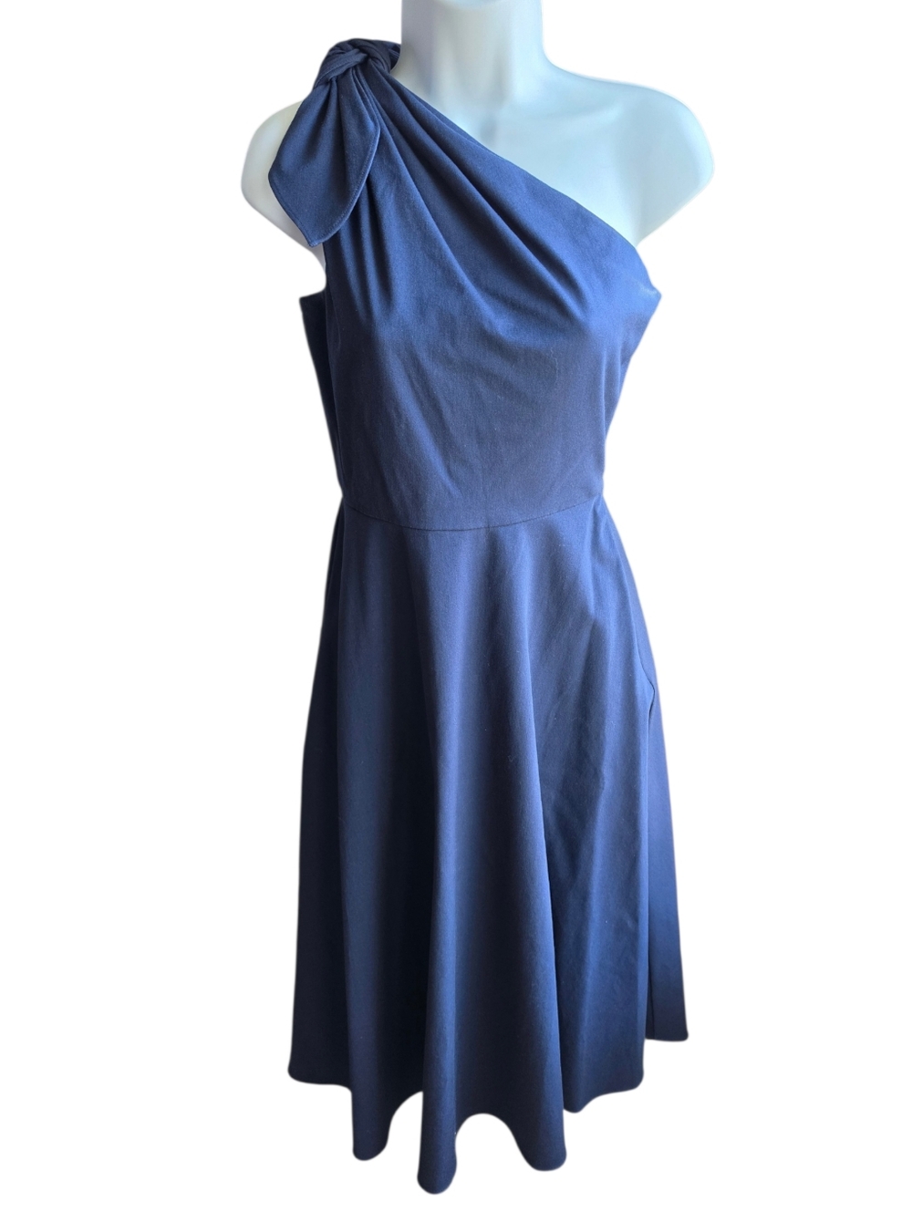 Kate Spade Sabrina Navy Blue Bow One Shoulder Dress Size 2